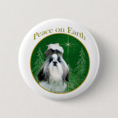 Shih Tzu Vrede op Aarde - Button (Voorkant)