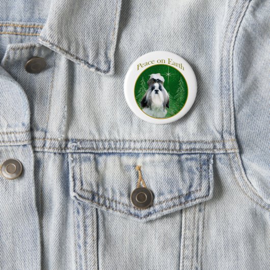 Shih Tzu Vrede op Aarde - Button (In situ)