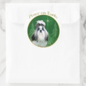 Shih Tzu Vrede op aarde Ronde Sticker (Tas)