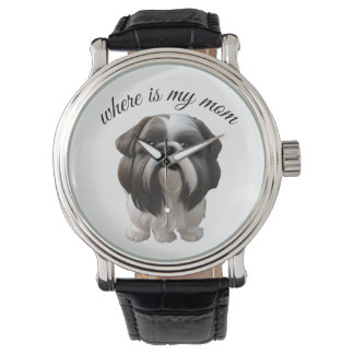 Shih Tzu - Waar is mijn moeder Horloge