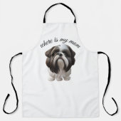 Shih Tzu - Waar is mijn moeder Schort (Voorkant)