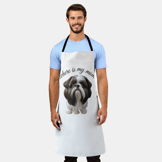 Shih Tzu - Waar is mijn moeder Schort (Gedragen)