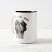 Shih Tzu - Waar is mijn moeder Tweekleurige Koffiemok (Voorkant links)
