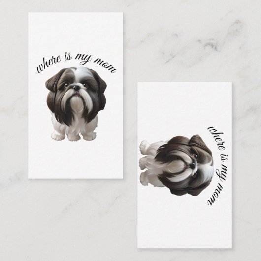 Shih Tzu - Waar is mijn moeder Visitekaartje (Voorkant / Achterkant)