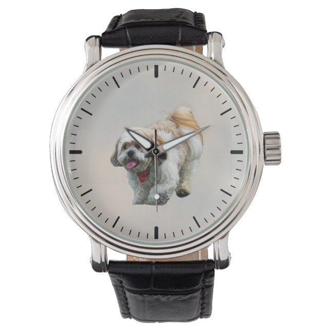 Shih Tzu Walking Horloge (Voorkant)