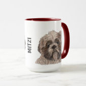 Shih Tzu Waterverf - Aangepast sleepnet Mok (Voorkant rechts)
