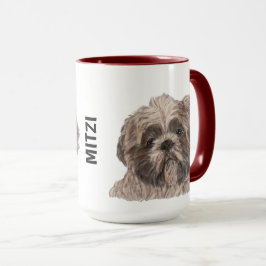 Shih Tzu Waterverf - Aangepast sleepnet Mok