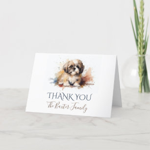 Shih Tzu Waterverf Dank u kaart