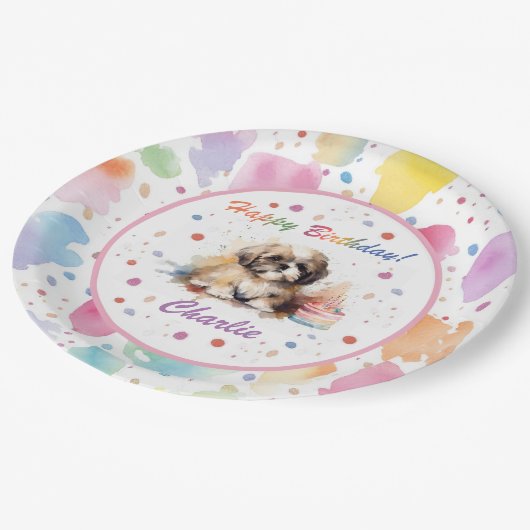 Shih Tzu Waterverf Papier Bord (Gekanteld)