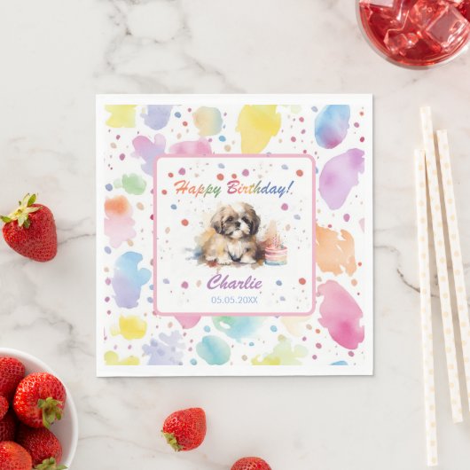 Shih Tzu Waterverf Papieren servetten (Insitu)