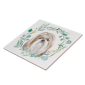 Shih-Tzu Waterverf Wreath Tegeltje (Zijkant)