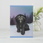Shih-Tzu Winter: Wenskaart! Kaart (Staand voorkant)