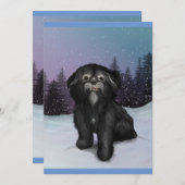 Shih-Tzu Winter: Wenskaart! Kaart (Voorkant / Achterkant)