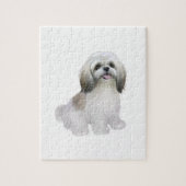 Shih Tzu - Wit met grijs-tan Legpuzzel (Verticaal)