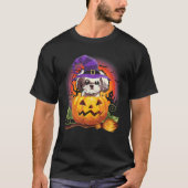 Shih Tzu Witch Pumpkin Halloween Hondenliefhebber  T-shirt (Voorkant)