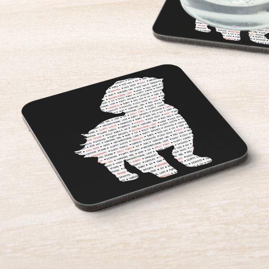 Shih Tzu Word Art Onderzetter (Linkerzijde)