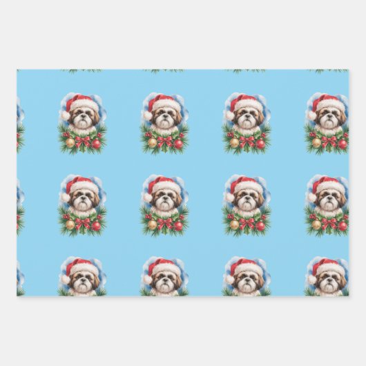 Shih Tzu Wrapping Paper for Christmas  (Voorkant 3)