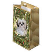 Shih Tzu Wreath Klein Cadeauzakje (Voorkant Gekanteld)