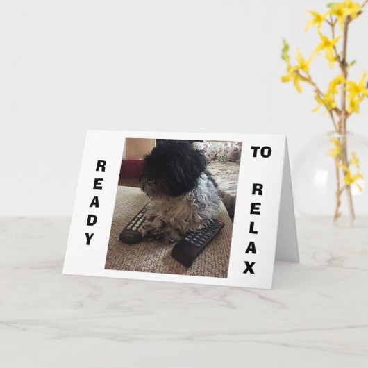 Shih Tzu ZEGGEN "40" DUS WIL JE ONTSPANNEN OP VERJ Kaart (Gele Bloem)