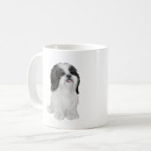 Shih Tzu - zwart-wit (door JF) Koffiemok (Voorkant links)