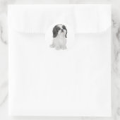 Shih Tzu - zwart-wit (door JF) Ronde Sticker (Tas)