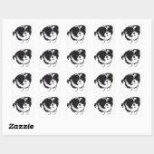 Shih Tzu Zwart Wit Hond Pet Vierkante Sticker (Vel)