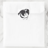 Shih Tzu Zwart Wit Hond Pet Vierkante Sticker (Tas)