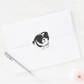 Shih Tzu Zwart Wit Hond Pet Vierkante Sticker (Envelop)