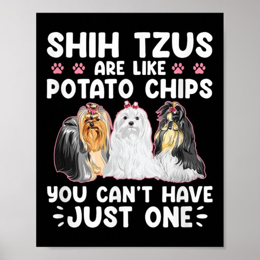 Shih Tzus Are Like Tato Chips You Can't Have Shiht Poster (Voorkant)