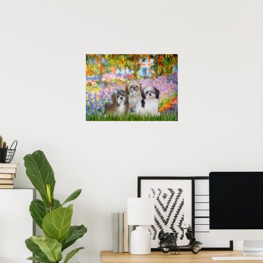 Shih Tzus (drie) - Tuin Poster (Thuiskantoor)