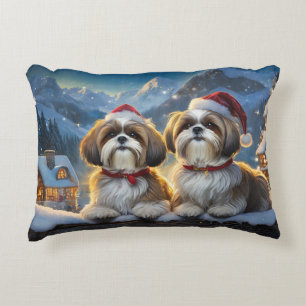 Shih Tzus Holiday Design beroemd gemaakt door Rich Accent Kussen