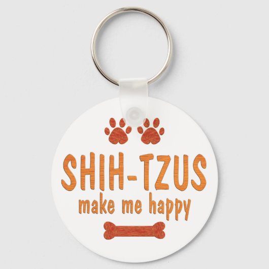Shih-Tzus Make Me Happy Sleutelhanger (Voorkant)