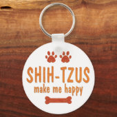 Shih-Tzus Make Me Happy Sleutelhanger (Voorkant)