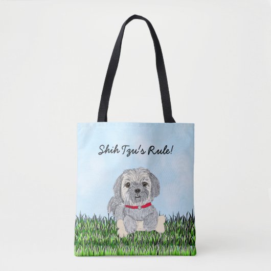 Shih Tzu's Rule Dog Bag Tote Bag (Voorkant)