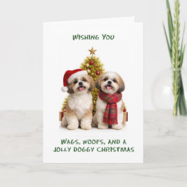 Shih Zhu Honden Kerstmis Feestdagen Kaart