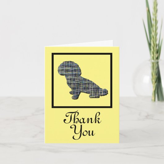 Shihpoo Dog SilhouetteDankuwel Wenskaart Kaart (Voorkant)