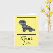 Shihpoo Dog SilhouetteDankuwel Wenskaart Kaart (Gele Bloem)