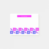 Shihpoo Silhouette Dog & Paw Hot Pink & Blue Post-it® Notes (Voorkant)