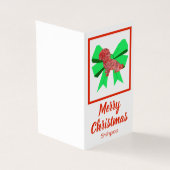 Shihpoo Silhouette Kersthond & Green Bow Gift Kaart (Buitenkant)