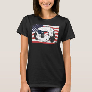 Shihtzu Dad & amp Mom Amerikaanse vlag 4th of July T-shirt