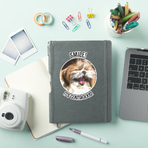 Shihtzu lachende glimlach het is besmettelijk aang sticker