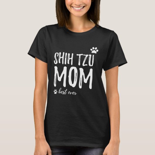 Shihtzu mam beste hond ooit mam t-shirt (Voorkant)