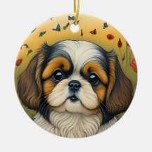 Shihtzu puppy ornament cadeau idee