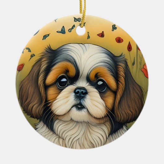 Shihtzu puppy ornament cadeau idee (Voorkant)