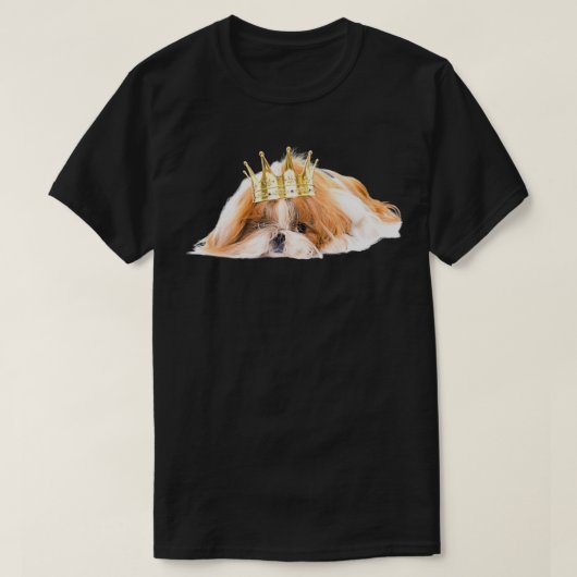 Shihtzu Wearing Crown Photo Design T-shirt (Design voorkant)