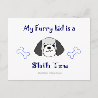 ShihTzuGreyWhite Briefkaart