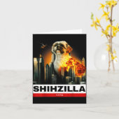 Shihzilla - Grappige Shih Tzu Kaart (Gele Bloem)