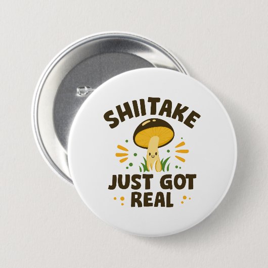 Shiitake is net echt ronde button 7,6 cm (Voorkant /achterkant)
