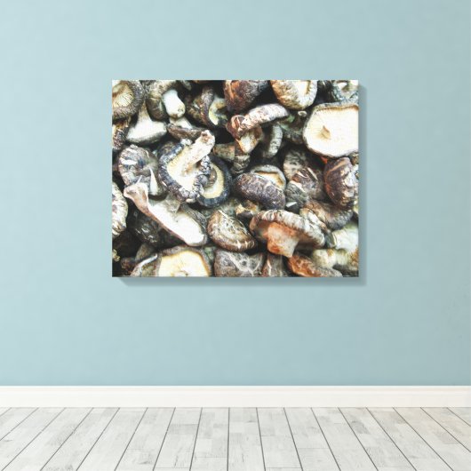Shiitake paddenstoelen canvas afdruk (Insitu (Houten vloer))