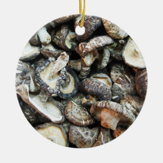 Shiitake paddenstoelen keramisch ornament (Voorkant)